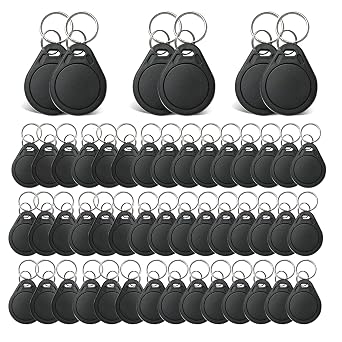 NFC Tag Keychain NFC Key Fob, NTAG215 NFC Business Card NFC Chips NFC Tag Maker 540 Bytes Memory Compatible with Mobile Phone 50PCS