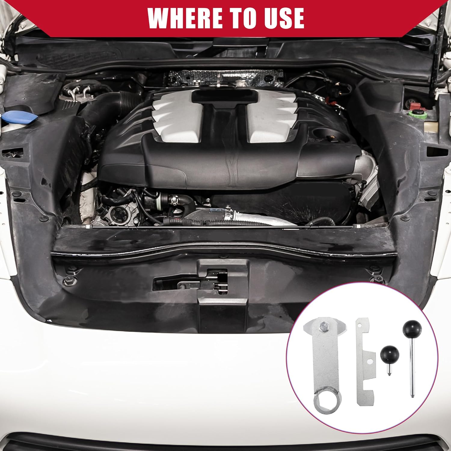 Inner/Engine Timing Tool Camshaft Alignment Tool for Porsche Boxster 2.7L 2002-2008 / Durable/Plastic / 1 Set/Black