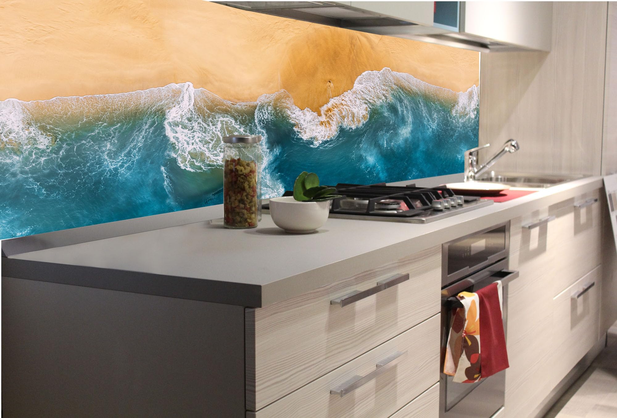 Dimex Küchenrückwand Folie Selbstklebend Blauer MORPHOFALTER 180 x 60 cm | Klebefolie - Dekofolie - Spritzschutz für Küche | Made in EU