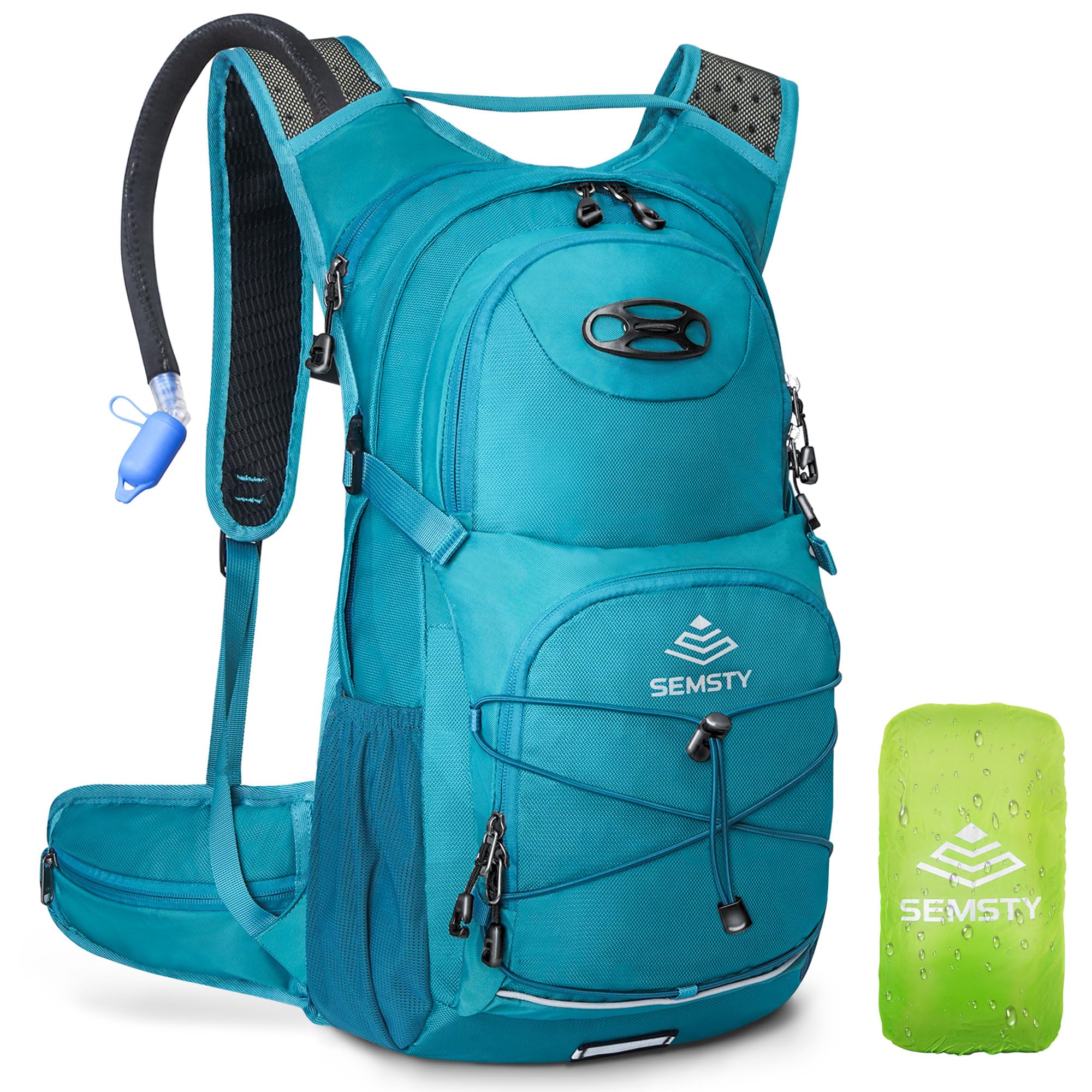 SEMSTY Hydration Backpack 25L with 3L Water Bladder, Lightweight & Durable for Hiking, Cycling, Running, Teal Blue