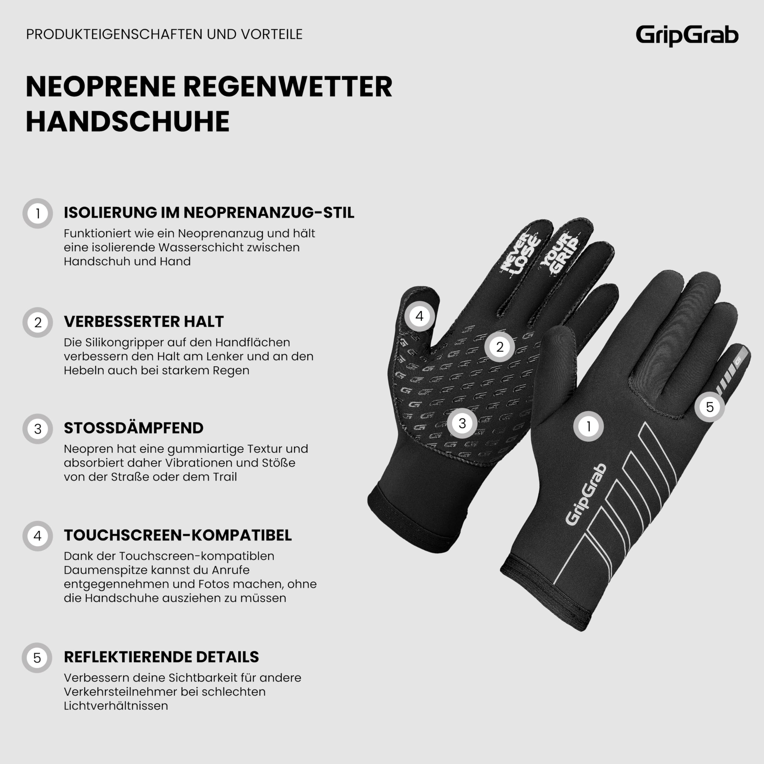 GripGrab Neoprene Fahrradhandschuhe Winddicht