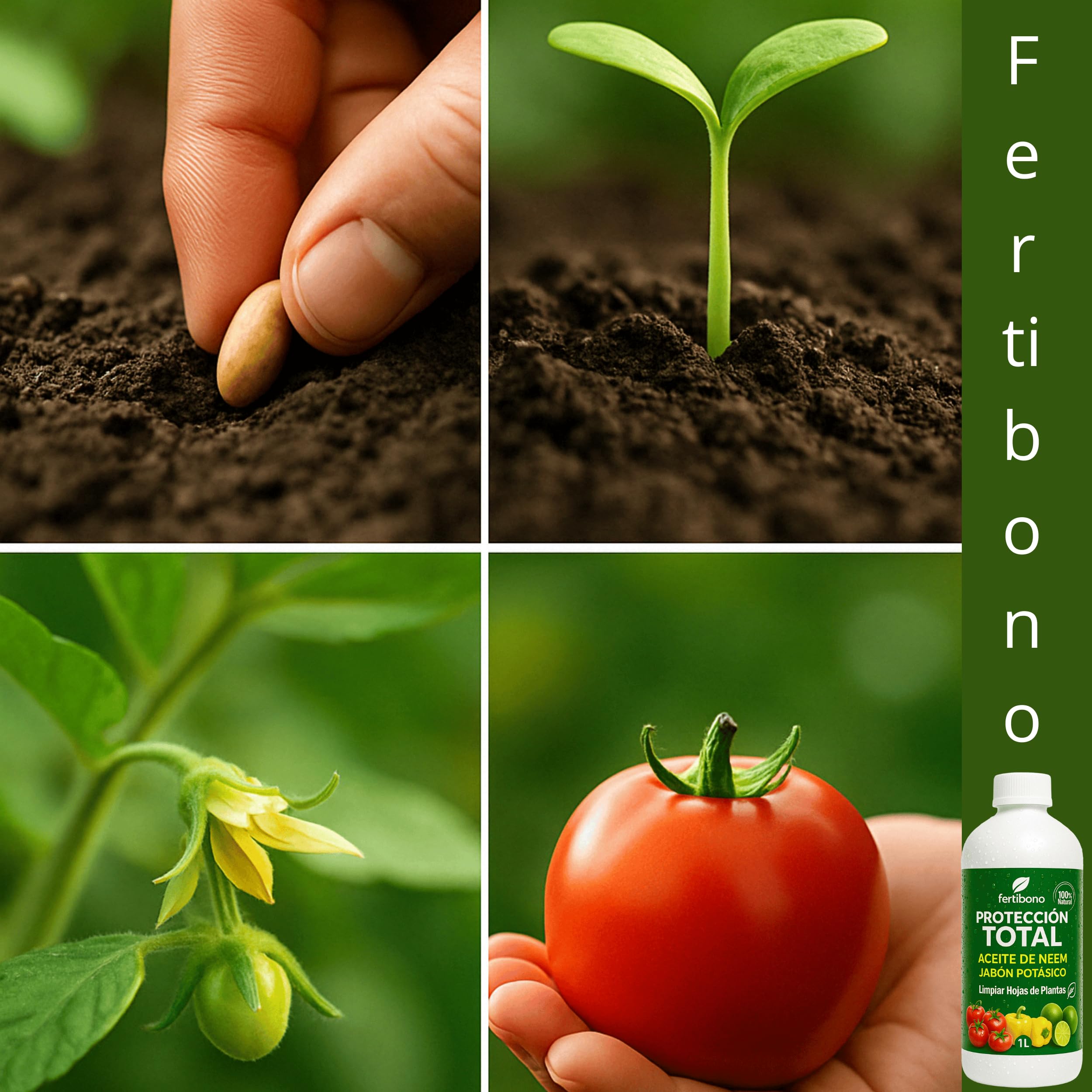 FERTIBONO PROTECCION TOTAL Jabón Potásico y Aceite de Neem – Cuidado Natural 100% para Plantas | 5L | Fortalece, Limpia y Equilibra | Ideal para Huertos y Jardines Ecológicos