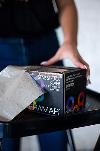 Miniatura 2 de Framar Star Struck - Papel de aluminio en relieve plateado láminas para el cabello para resaltar tamaño mediano de 320 pies