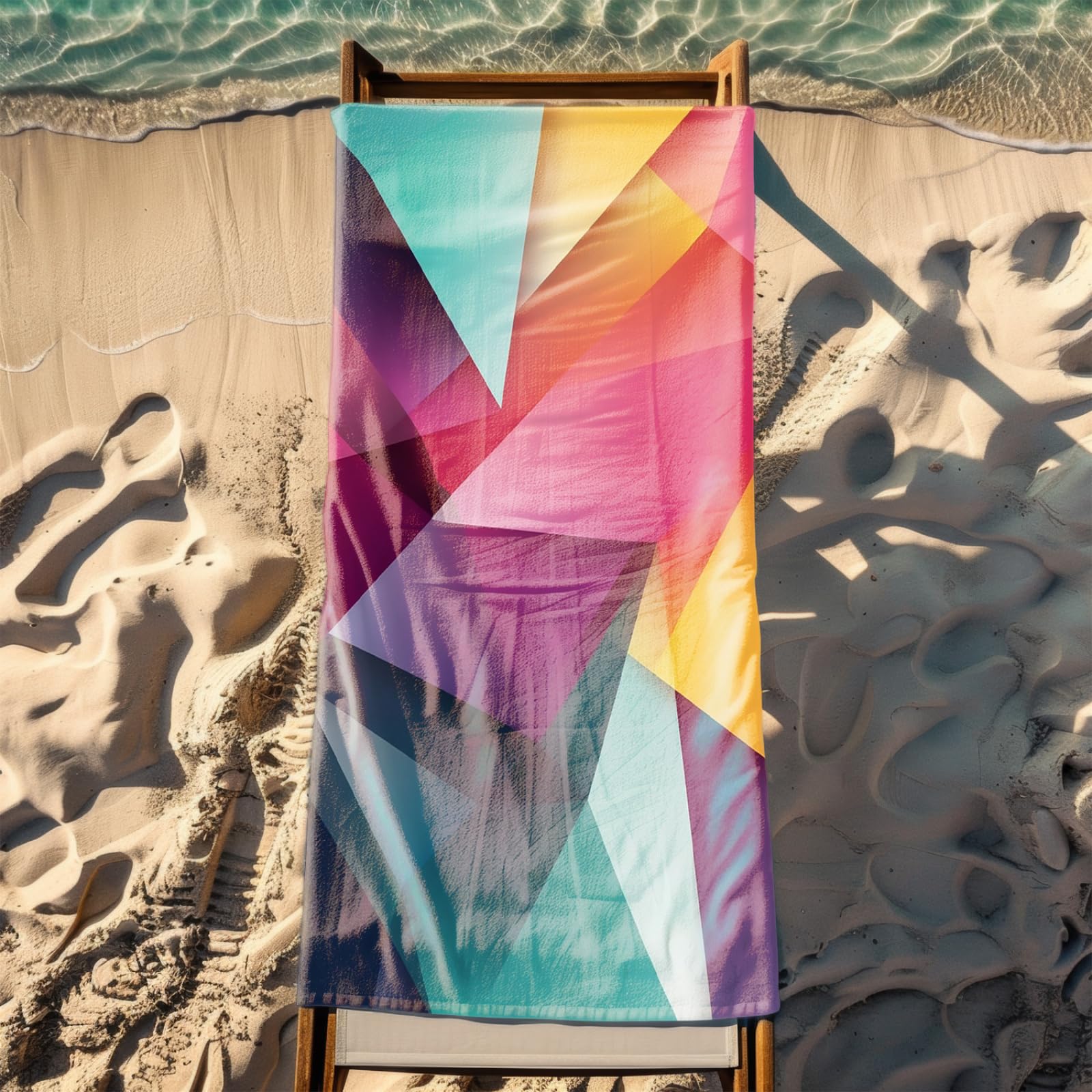 Generico Telo Mare Grande Modello Giallo Rosa | Microfibra Telo Mare Antisabbia Leggero Compatto Asciugatura Rapida Assorbente Per Piscina Bagno Lavabile Fino