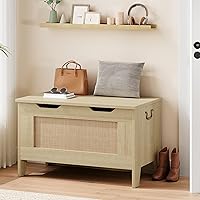 Vista 38 de IDEALHOUSE Cofre de almacenamiento, baúl de juguetes de 39.4 pulgadas para niños y niñas, caja de juguetes grande de madera para niños, banco