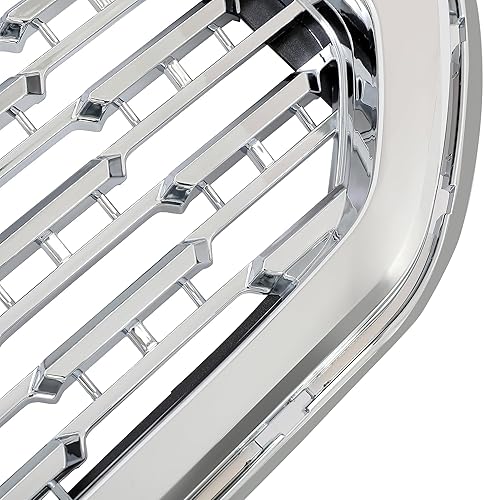 Miniatura 4 de KUAFU Parrilla Delantera Compatible con GMC YukonYukon XL 2015-2020 Protector de Parachoques Ensamble de Parrilla Plástico ABS Cromo Plateado