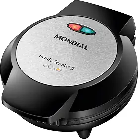 MONDIAL Omeleteira Pratic Omelet II, Preto/Inox, 800W, 220V - OM-04-BI