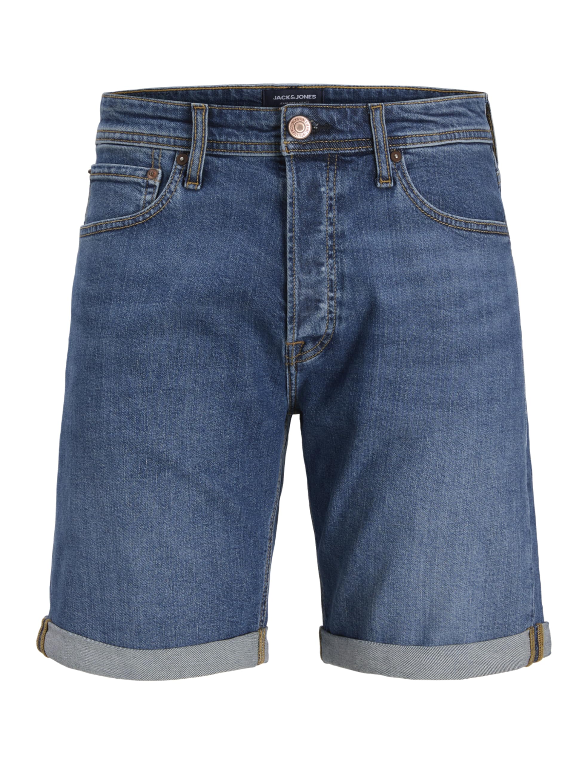 JACK & JONES JJIRICK JJIORIGINAL Men's Denim Shorts, Blue Denim/Pack:am 365, L