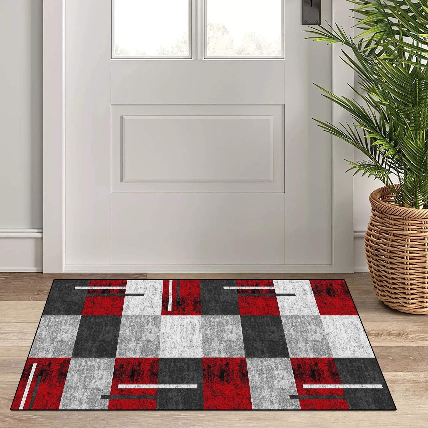 Teppich Läufer 80x250cm Rutschfest - Schwarz Dunkelgrau Waschbar Für Flur, Küche & Wohnbereich