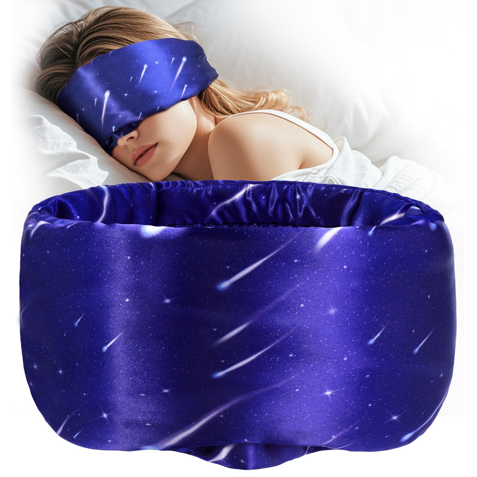 MUSICOZY Silk Sleep Mask for Women Men, Ultra-Soft Mulberry Silk Eye Mask with Adjustable Velcro Strap, Breathable Sleep Mask for Total Darkness,