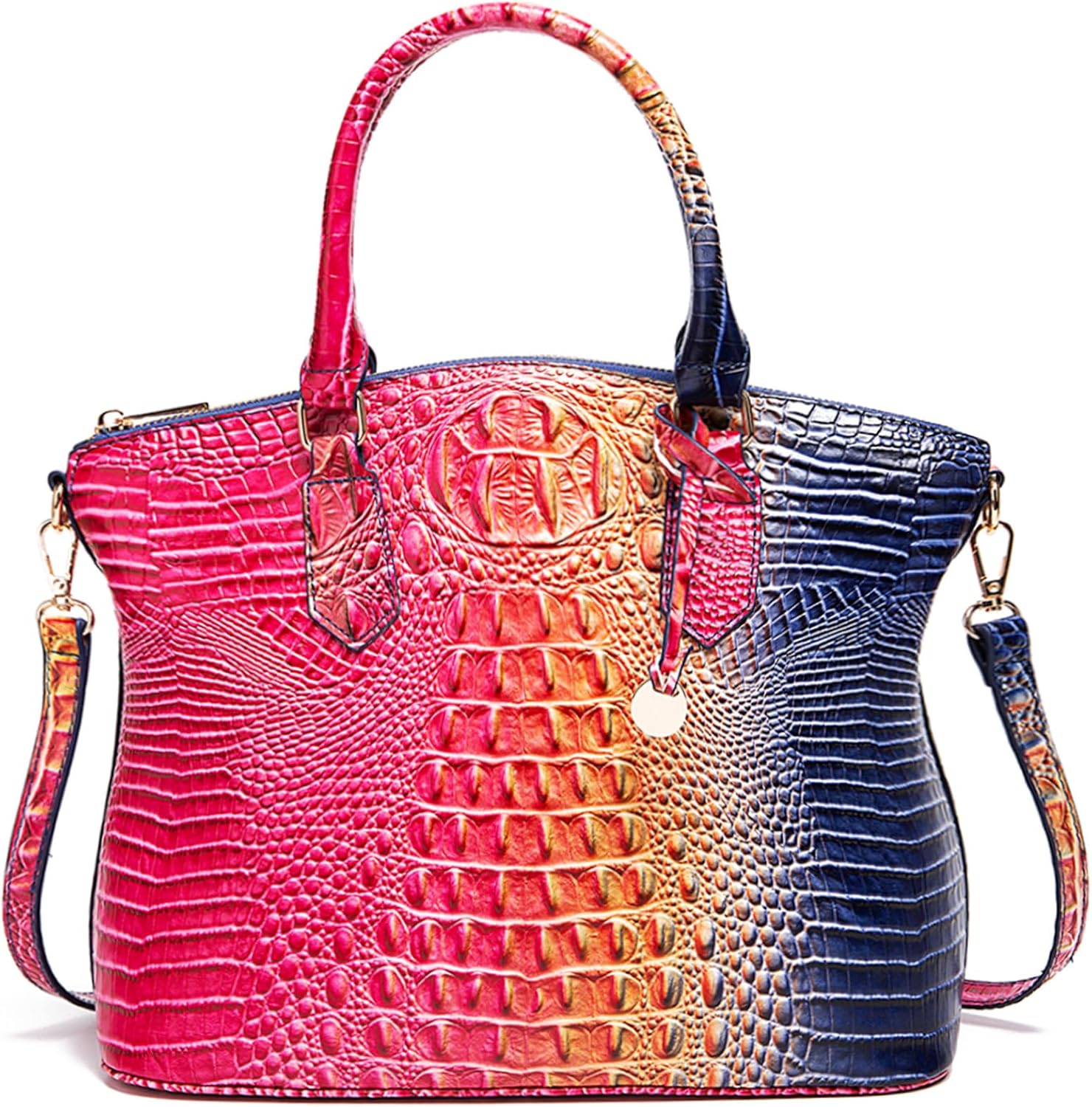 Makcr Joacbv Women Purse Satchel Bag Long Crossbody Classy Tote Bag Top Handle Vegan Leather Ladies Handbags Embossed Pattern