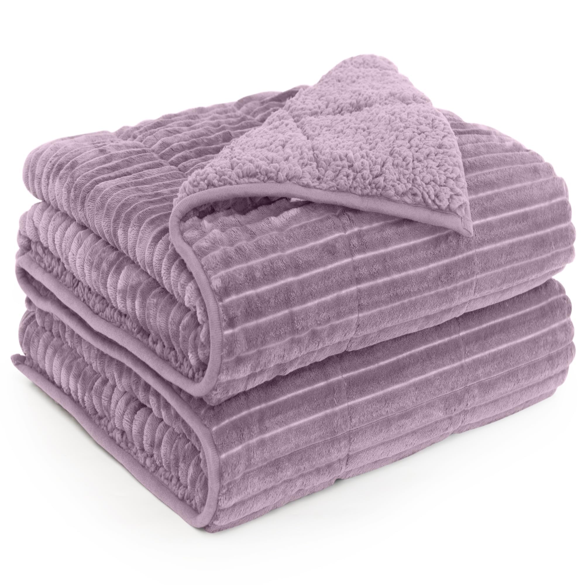 Sherpa Fleece Weighted Blanket for Adults, Ultra Soft Fuzzy, 60"x80" 15lbs