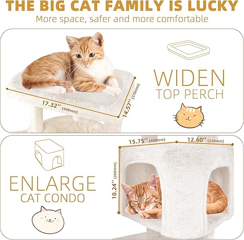 Miniatura 5 de YOUPET - Torre de árbol de cactus para gatos de 33.46 pulgadas con condominio para gatos y poste rascador para gatos de interior, muebles para gatos