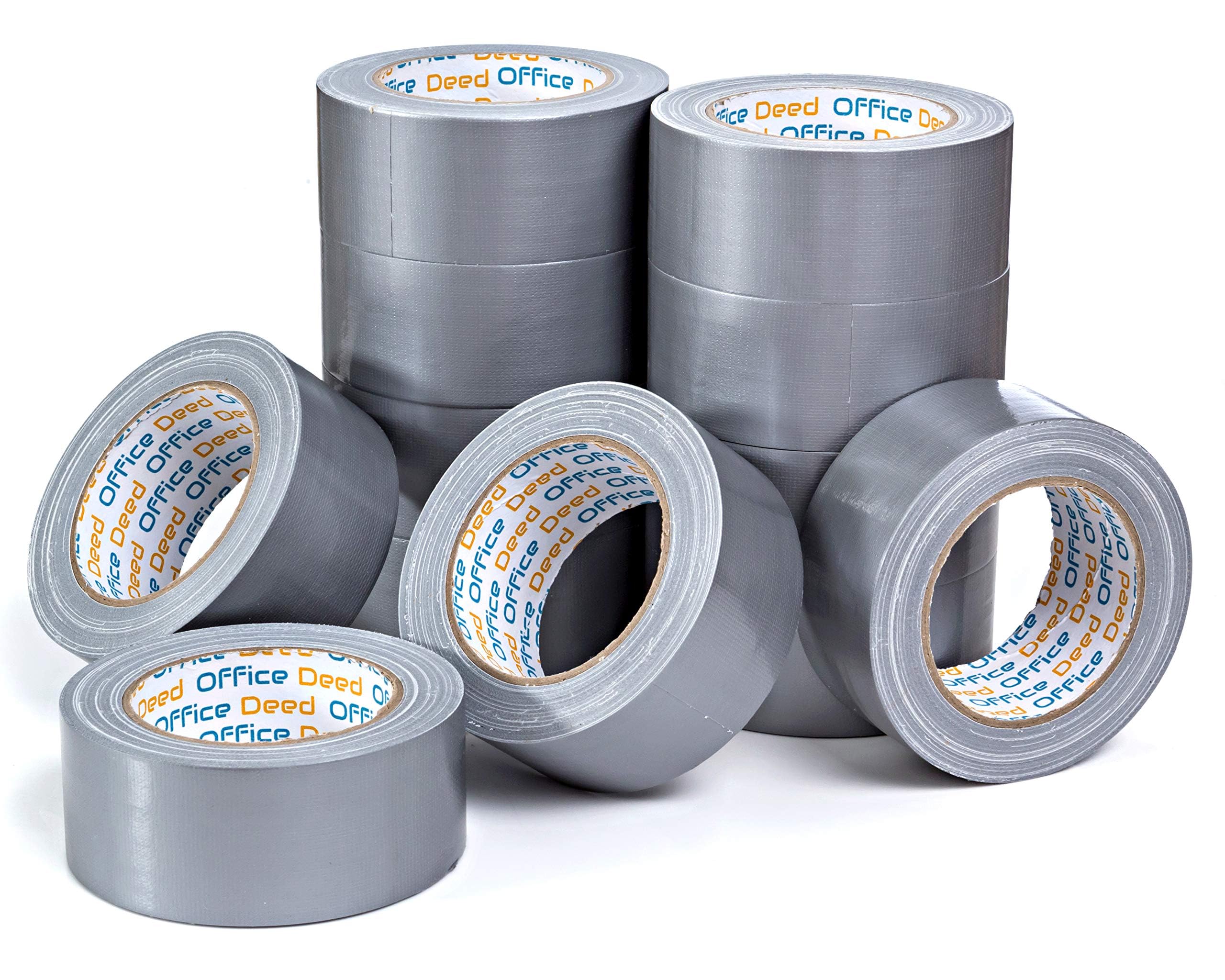 Professionelles Klebeband, 12 Rollen, Grau, 9 mm dick (4,8 cm x 30 Yard), 48 mm x 27 m – Großpackung für Handwerk, Reparaturen, Wartung, 360 Yards (12)