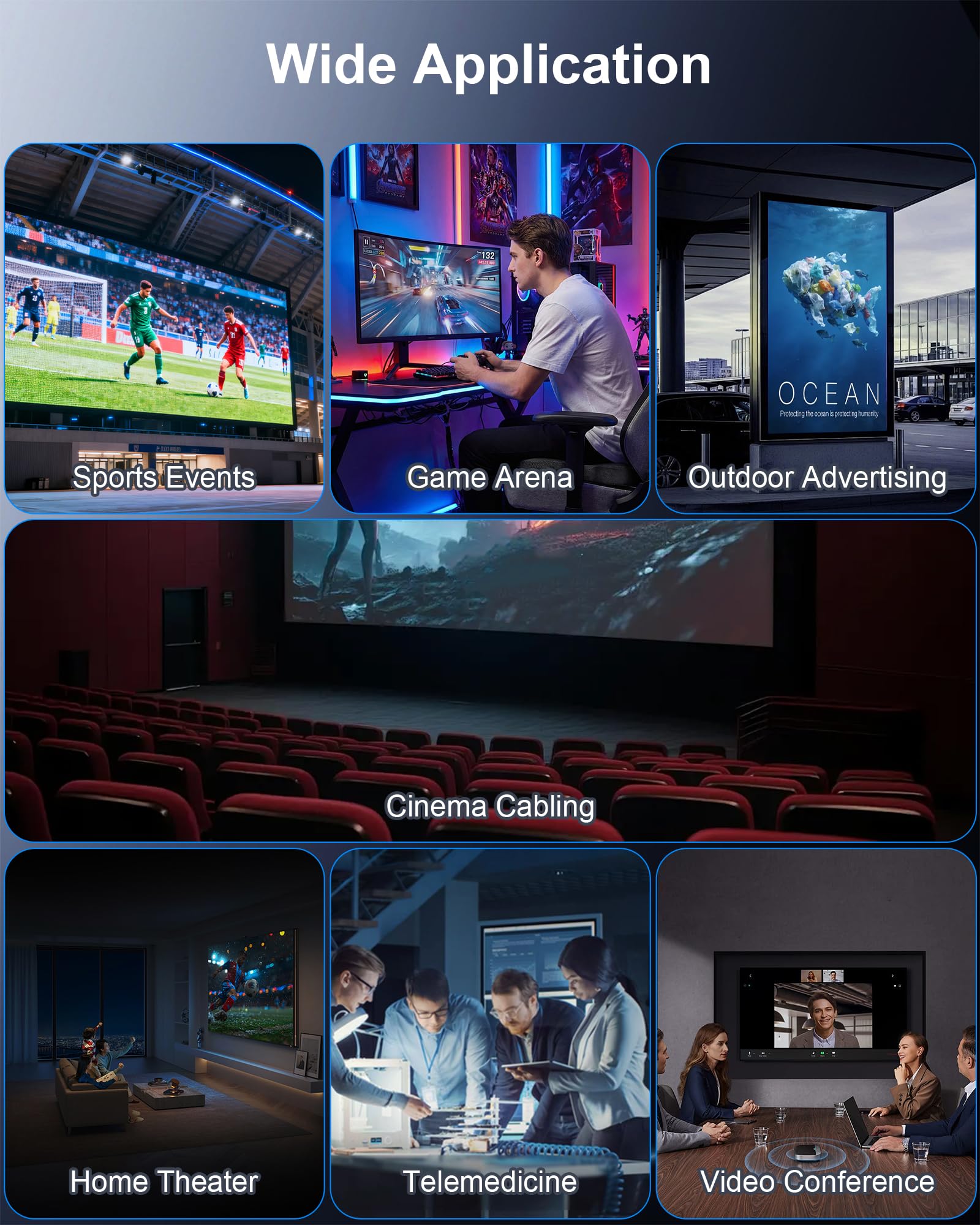 Cavo HDMI in fibra ottica 8K, 9 m, 8 K a 60 Hz, 4K a 240 Hz, 4K a 120 Hz, cavo HDMI 2.1 sottile bianco 48 Gbps ad altissima velocità, HDR dinamico, eARC, HDCP 2.2, 2.3, compatibile con PS5, Xbox, TV