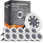 INCX Solar Lights for Outside,12 Pack Solar Lights Outdoor Waterproof, Solar Garden Lights Landscape Lighting for Patio Pathway Lawn Yard Deck Driveway Walkway, Cold White