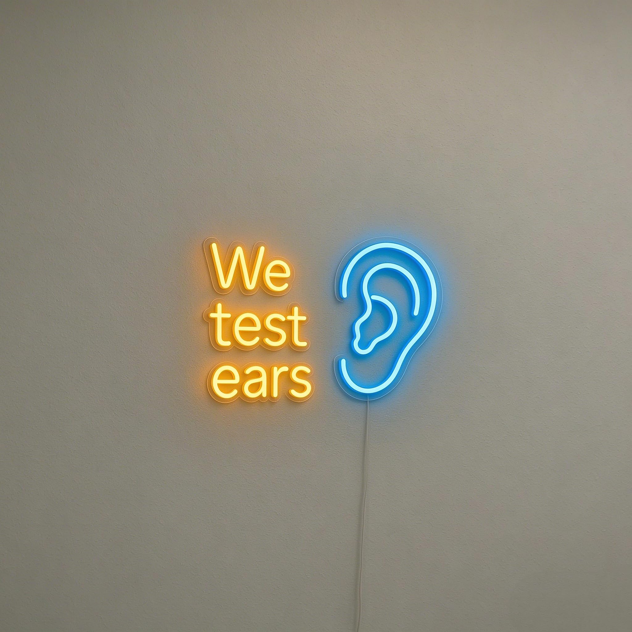 We Test Ears Neon Sign. Medicine Led Sign. Audiology Led Light. Hearing Treatment LED Decor.