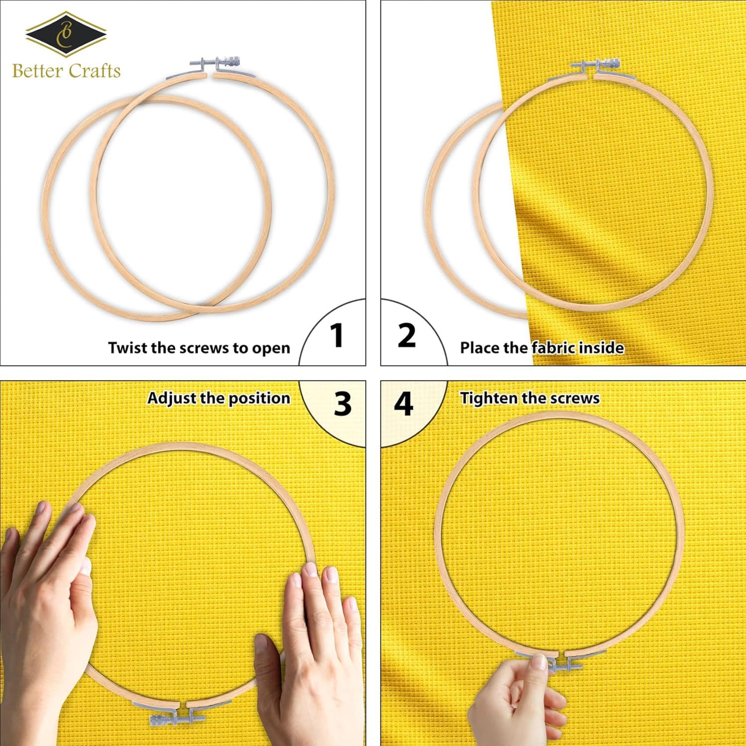 Amazon.co.jp: Better Crafts 木製刺繍フープ ラウンドエッジ付き 6