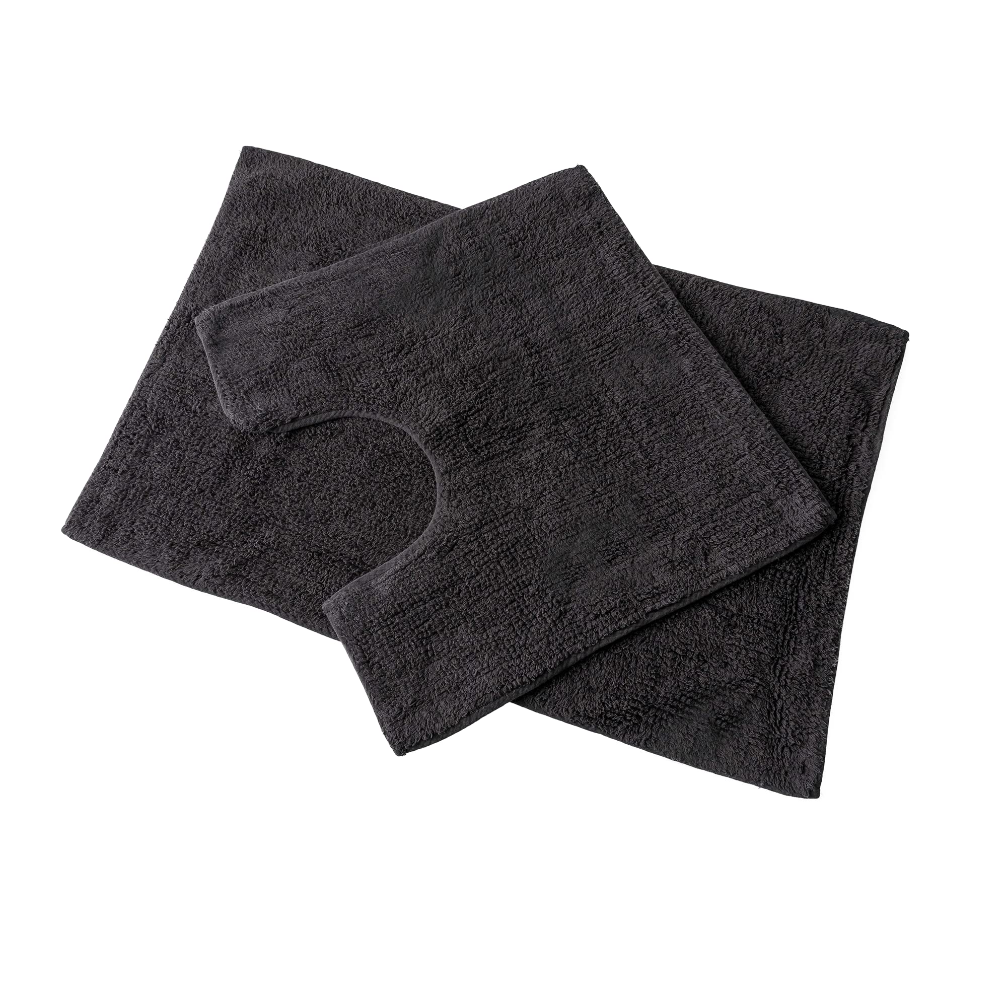 Blue Canyon 2 Piece Cotton Bath & Pedestal Mat Set, Quick Dry & High Absorbent Bathroom Door Mat, Washable Area Rug for Living Room, Kitchen, Outdoor Rug, Home Decor Mattress, 1200GSM – Slate