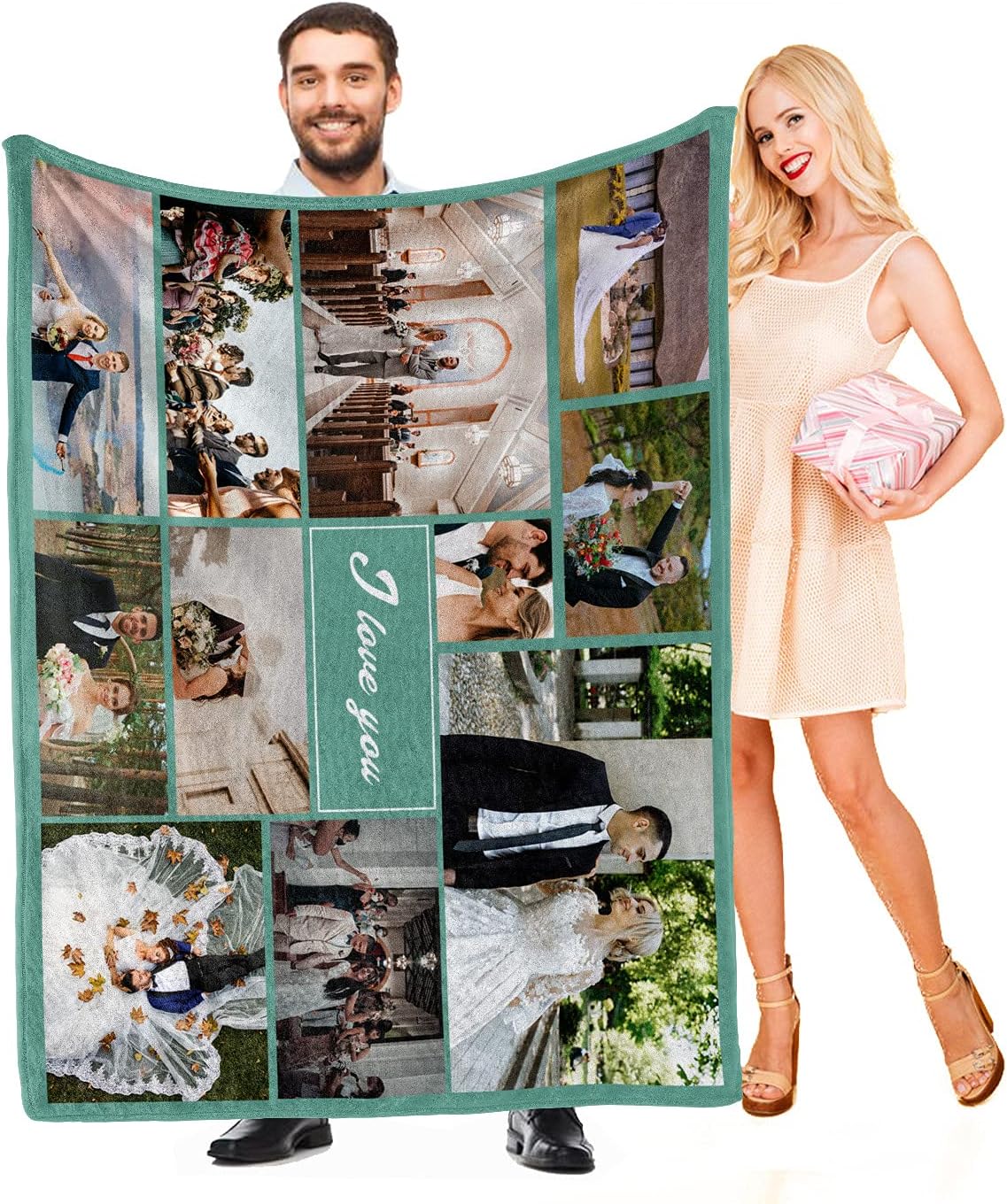 Custom Personalized Throw Blanket with Picture/Photo Printing Soft Flannel Blanket for Pets Family Friend Birthday Gifts and Wedding Gifts (11 Photo Collages, 40"X50")