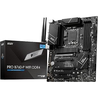 MSI PRO B760-P WiFi DDR4 Motherboard, ATX - Supports Intel 12th, 13th &amp; 14th Gen Core Processors, LGA 1700 - DDR4 Memory Boos