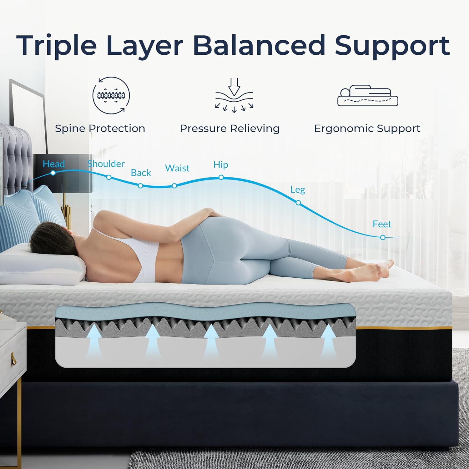 12 Inch Full Size Memory Foam Mattress, Cooling Memory Foam Mattress in a Box, Full Size Mattress for Pressure Relief and Cool Sleep, Medium Plush, CertiPUR-US Certified Foam - Image 5