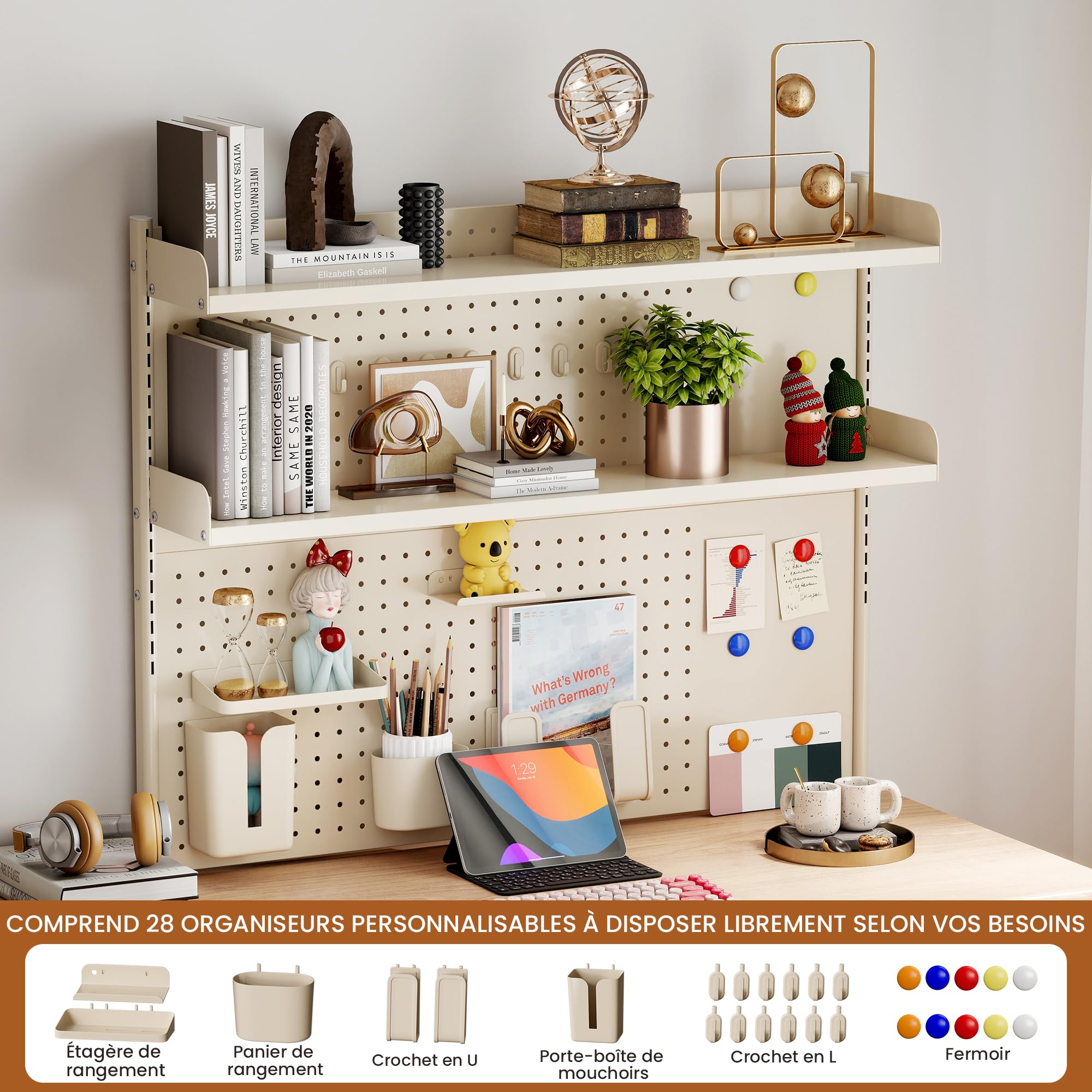uyoyous Klemmbare Schreibtisch Regal, Verstellbares Aufbewahrungsregal Büro Computertisch Zubehör Organizer für Büro, Gaming, Zuhause, Aufhängbar