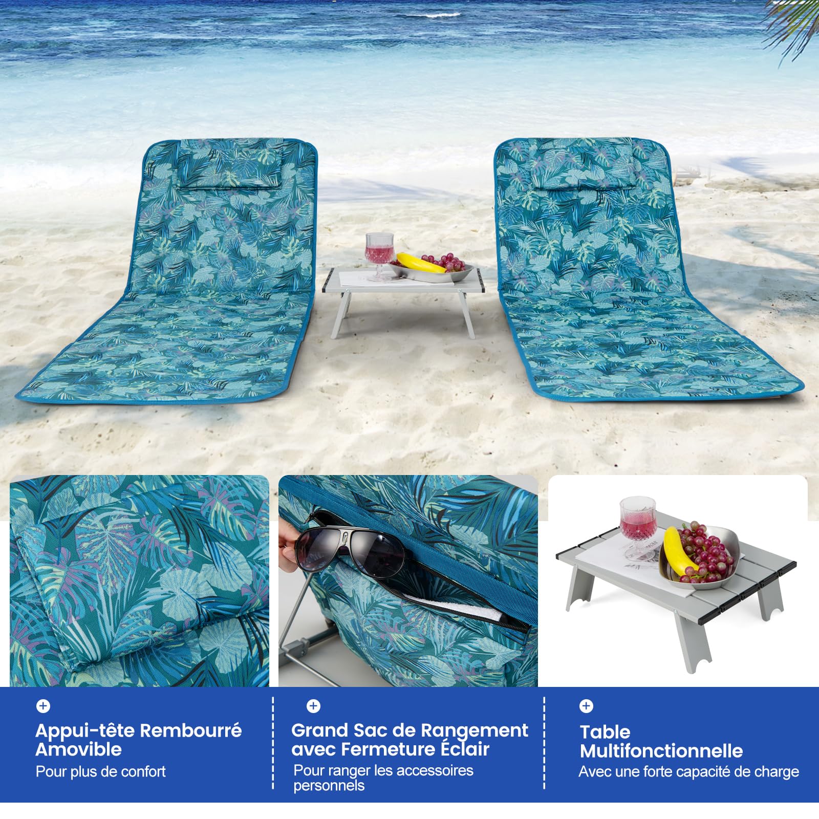 COSTWAY Tapis de Plage Pliables