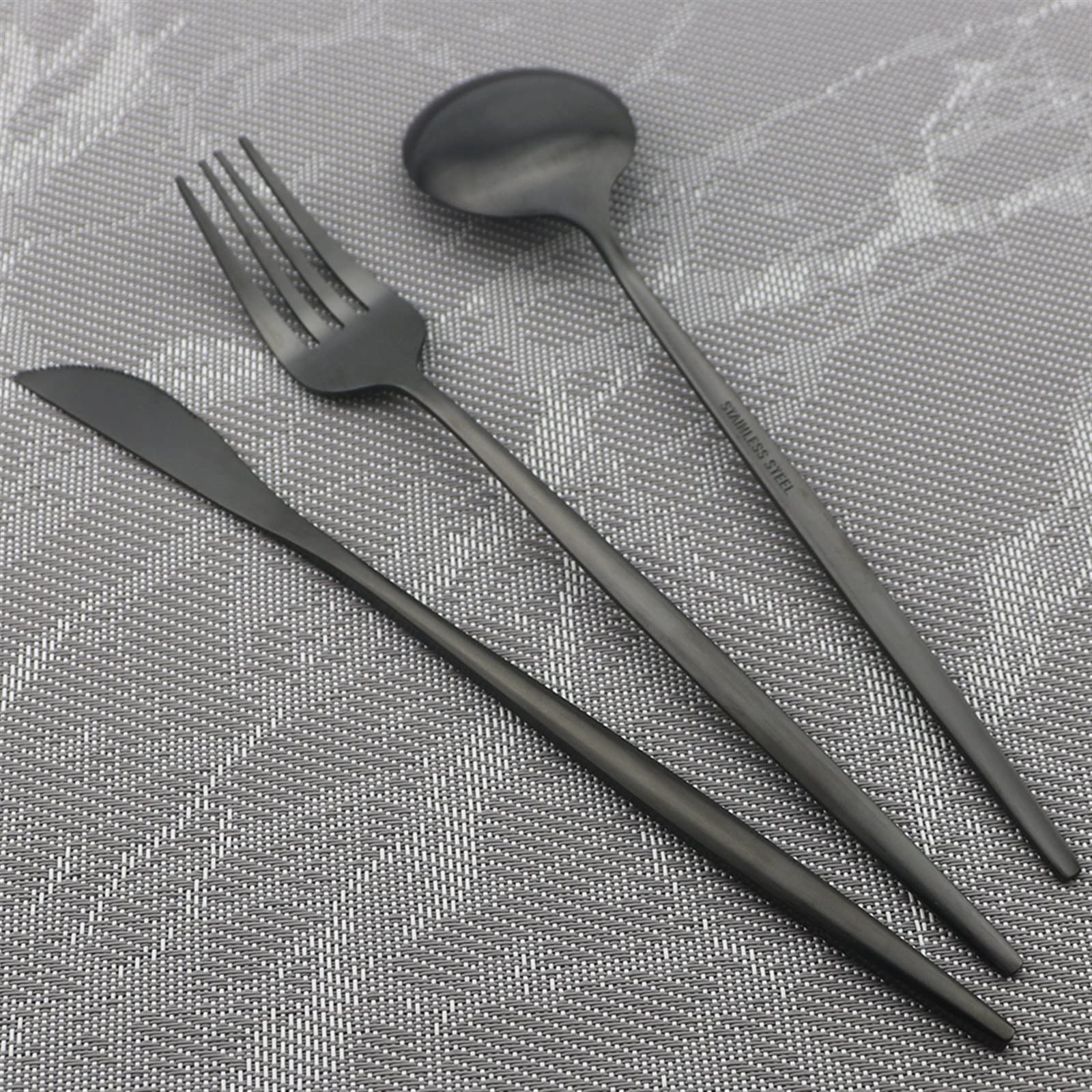 Schwarz Matt Besteck Set Messer Gabel Löffel Geschirr Küche Besteck Besteck Geschirr Edelstahl Geschirr Set
