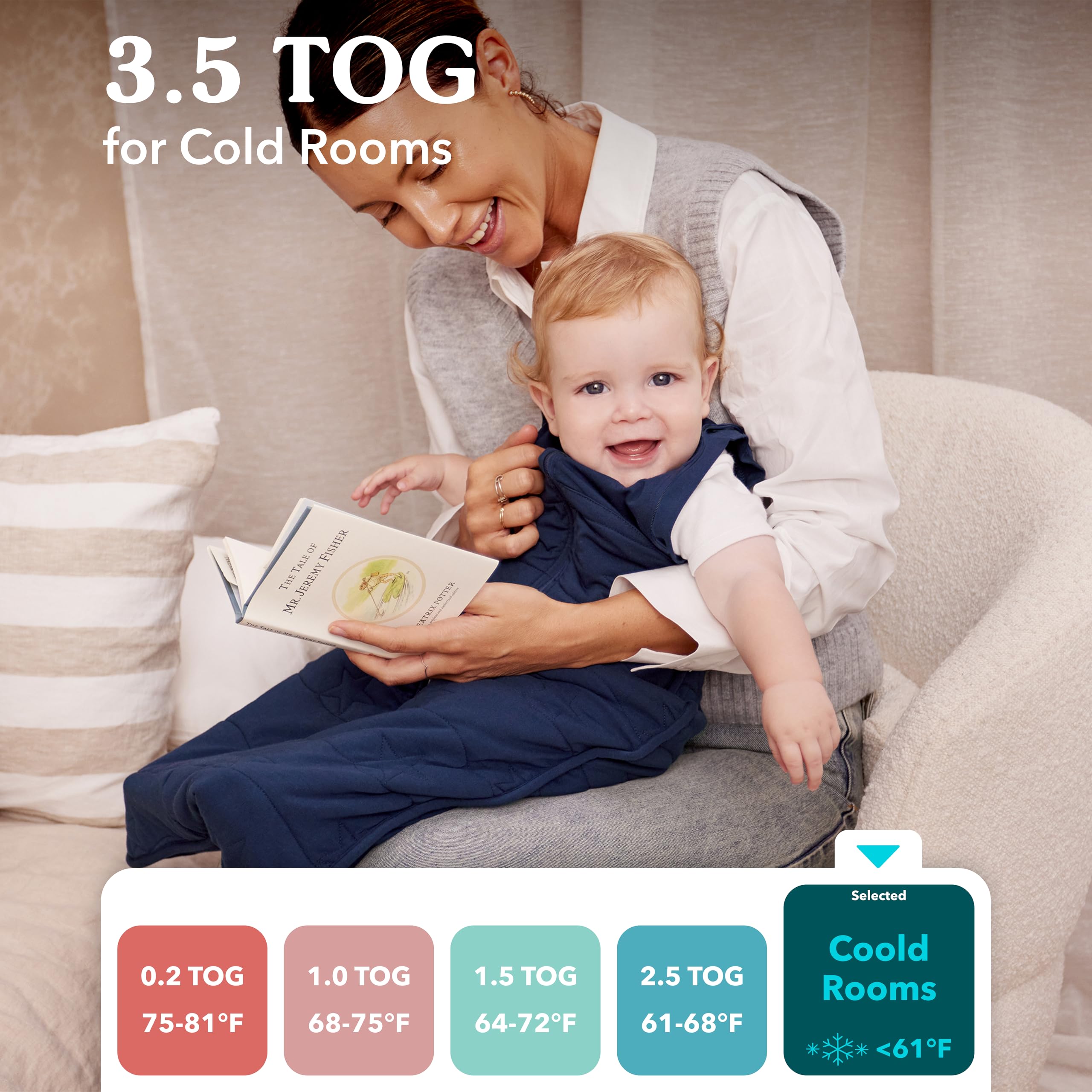 Love To Dream Übergang Pucksack, Baby Schlafsack, Medium (6-8,5kg), idealer Stoff für kalte Temperaturen (<16°C), patentiertes abnehmbares Flügel Design, Weiß, Von Hebammen empfohlen