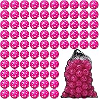 Vista 19 de Paquete de 80 pelotas de práctica de golf con vuelo limitado de 42 mm, pelota de entrenamiento de golf de plástico hueca con flujo de aire