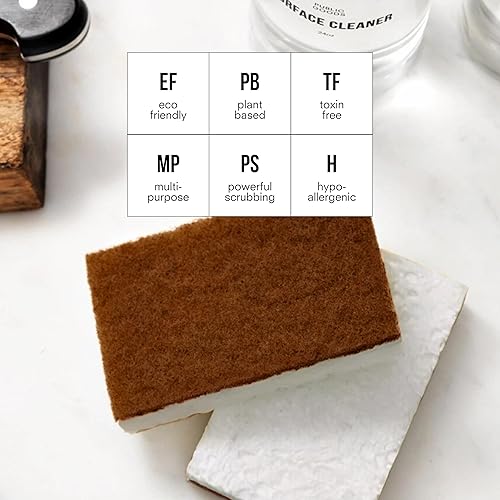 Miniatura 3 de Public Goods Scrubber Sponge | Cleaning & Scrubbing Sponges for Dishes & Kitchen Sink | Natural, Plant-Based Sponges | Pack of 4