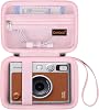 Canboc Carrying Case for Fujifilm Instax Mini EVO Instant Camera, Mesh Pocket fit Instax Mini Instant Film and Cable, Pink