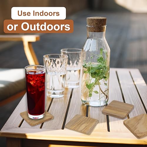 Miniatura 4 de Villa Posh Posavasos absorbentes de piedra arenisca  Posavasos de piedra sedienta porosa natural para protección de muebles de interiorexterior,