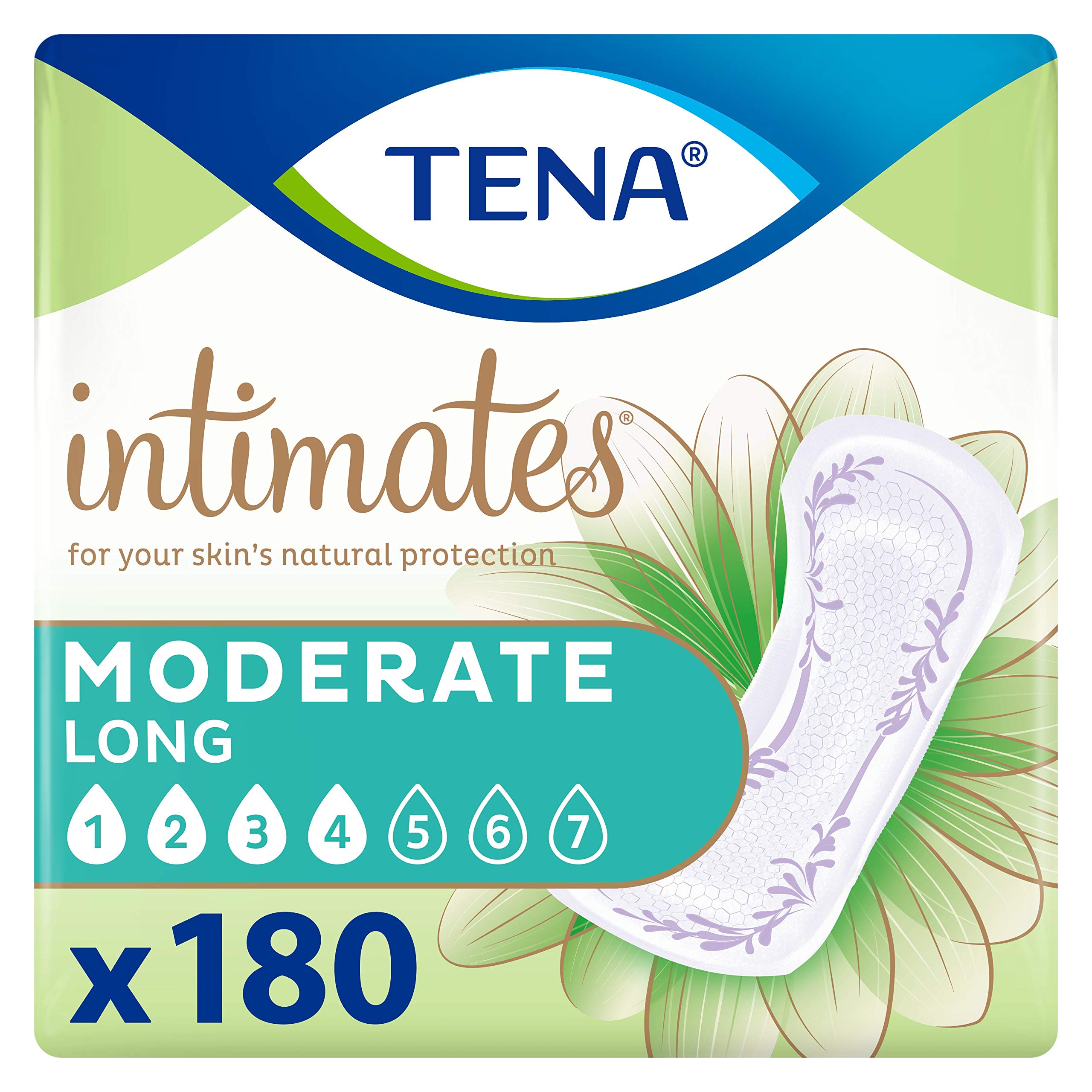 TENAIncontinence Pads, Bladder Control & Postpartum for Women, Moderate Absorbency, Long, Intimates - 180 Count