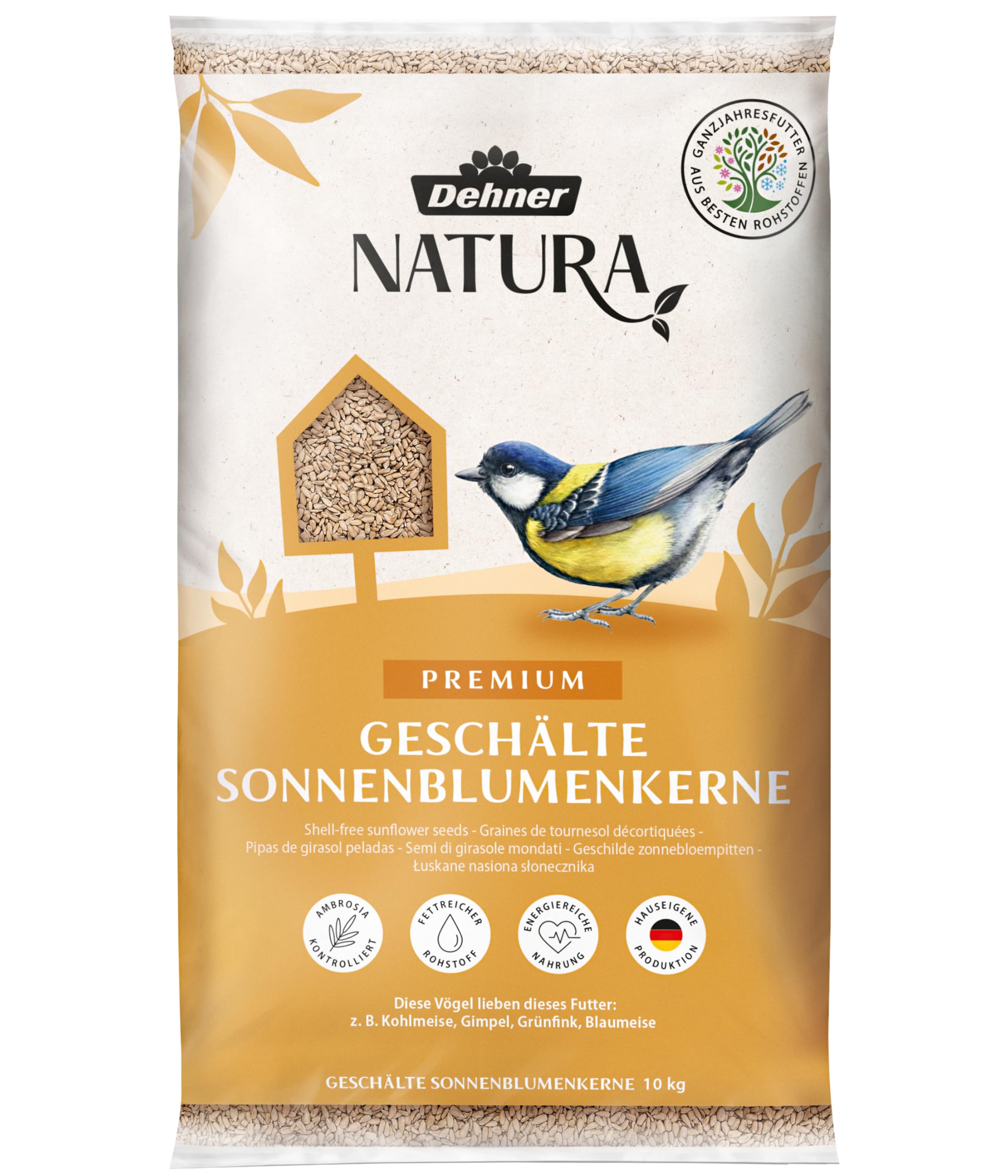 Nourriture Oiseaux Sauvages Dehner Natura - Graines Tournesol Décortiquées 1kg