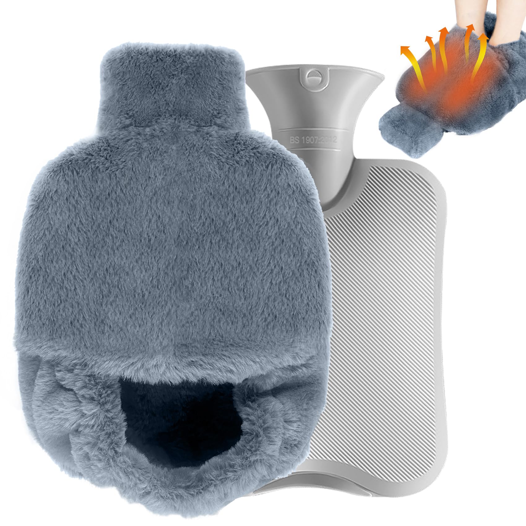 Calienta Pies Bolsa De Agua Caliente 2L, Sentasi Calentador De Pies Sin Electricidad Longitud 36cm, Calientapies Para Hombre/Mujer
