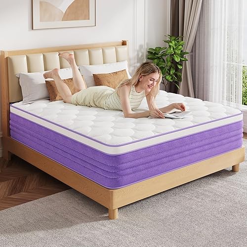 Colchón tamaño King, colchón de espuma viscoelástica de firmeza media en una caja, sin fibra de vidrio, colchones King de 12 pulgadas, materiales