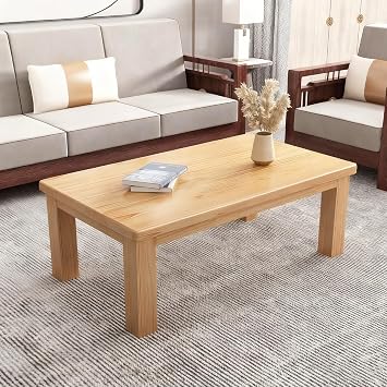Space-Saving Natural Wood Coffee Table Multi-Use Dining Desk in Living Room for Living Room Retro Vintage Dining Side End TablesWood,100x50x50cm/39.4x19.7x19.7in