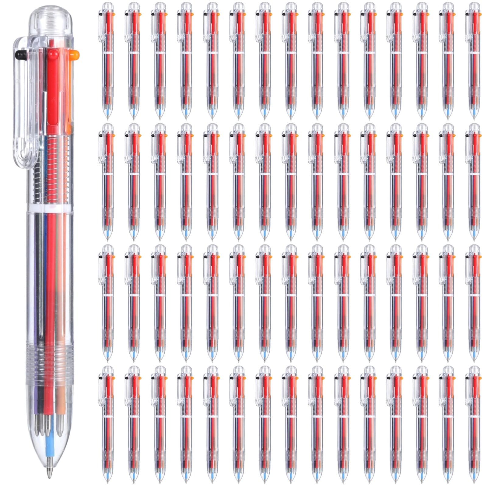 Lot de 60 stylos à bille rétractables de couleur, 0,5 mm, avec clip, pour bureau, école, cadeaux de fête et plus encore