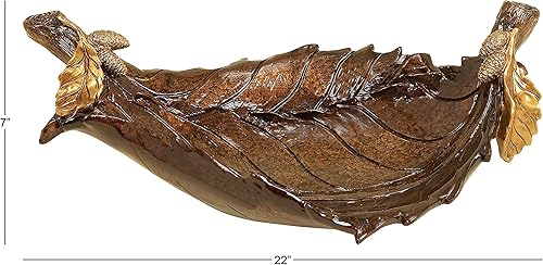 Miniatura 11 de Deco 79 Cuenco decorativo de resina tradicional, tamaño pequeño, bronce