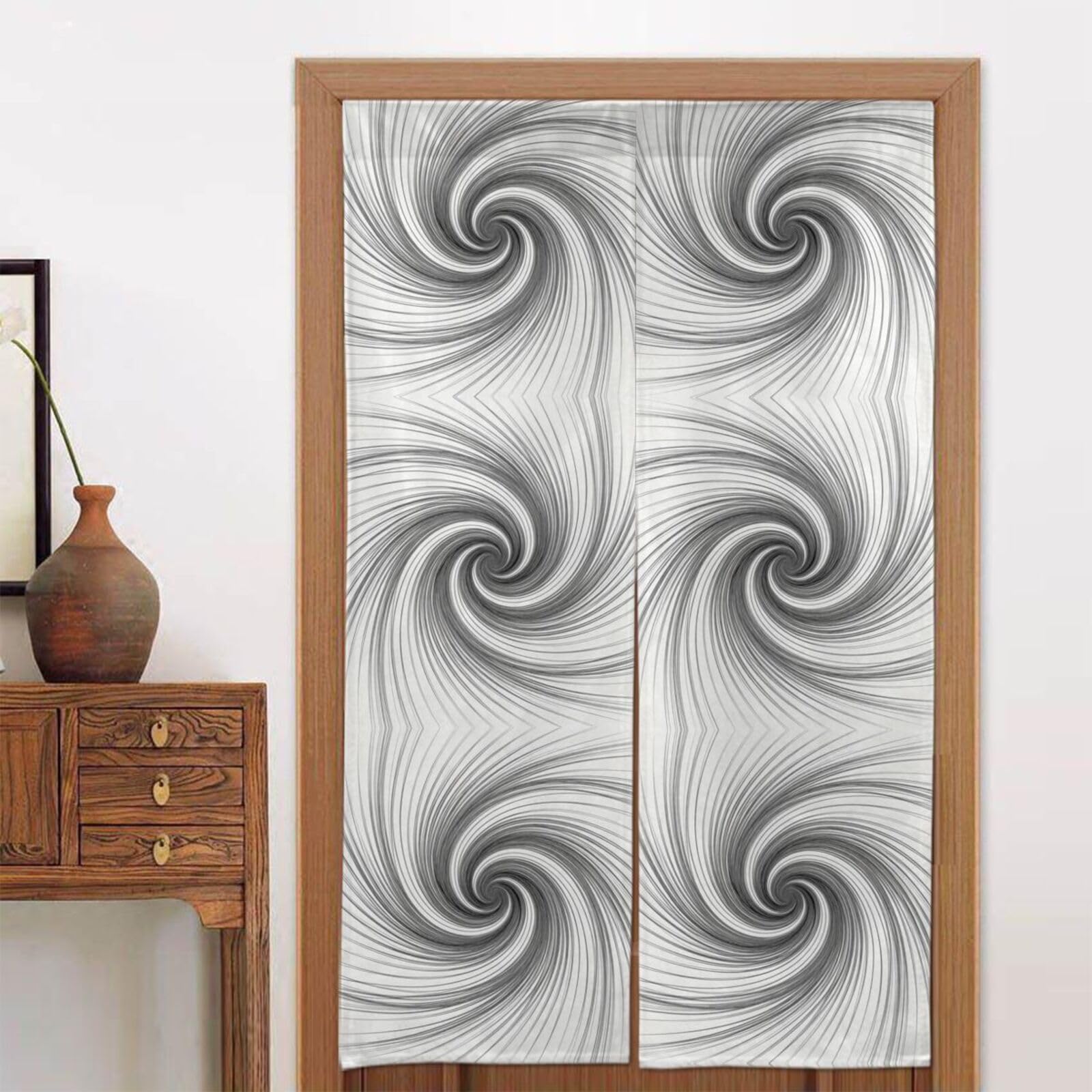 CNTDBU Spiral Line Art Door Curtain 34x56 Inch-Room Divider Panel for Privacy, Entryway Screen for Kitchen Bedroom