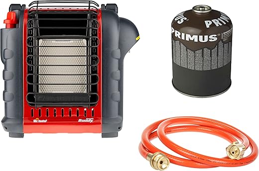 Mr. Heater Portable Buddy inkl. ölfreiem Schlauch & Gaskartusche, Heizgerät für Gaskartuschen...