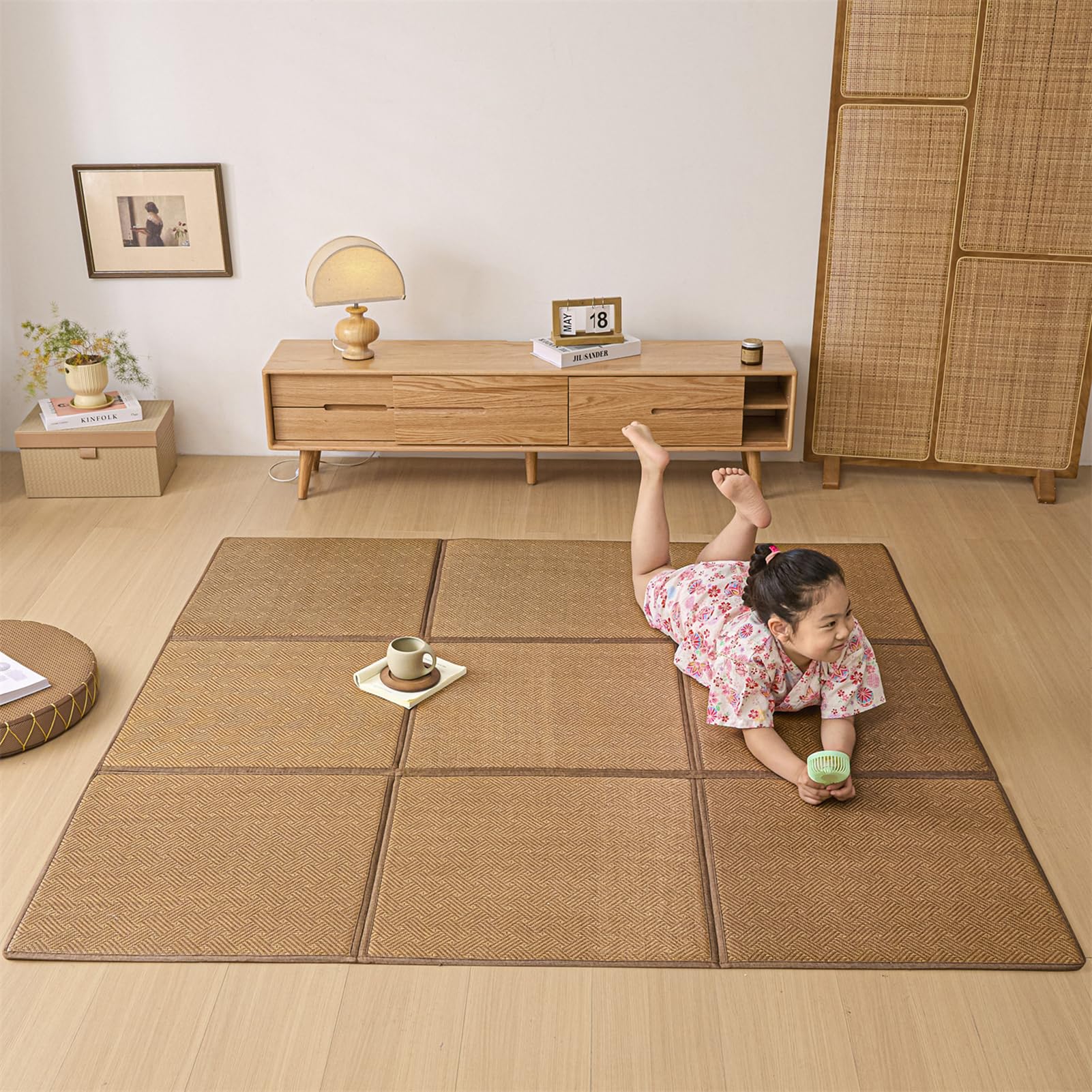 Tatami japonais respirant sommeil au frais futon d'été pliable