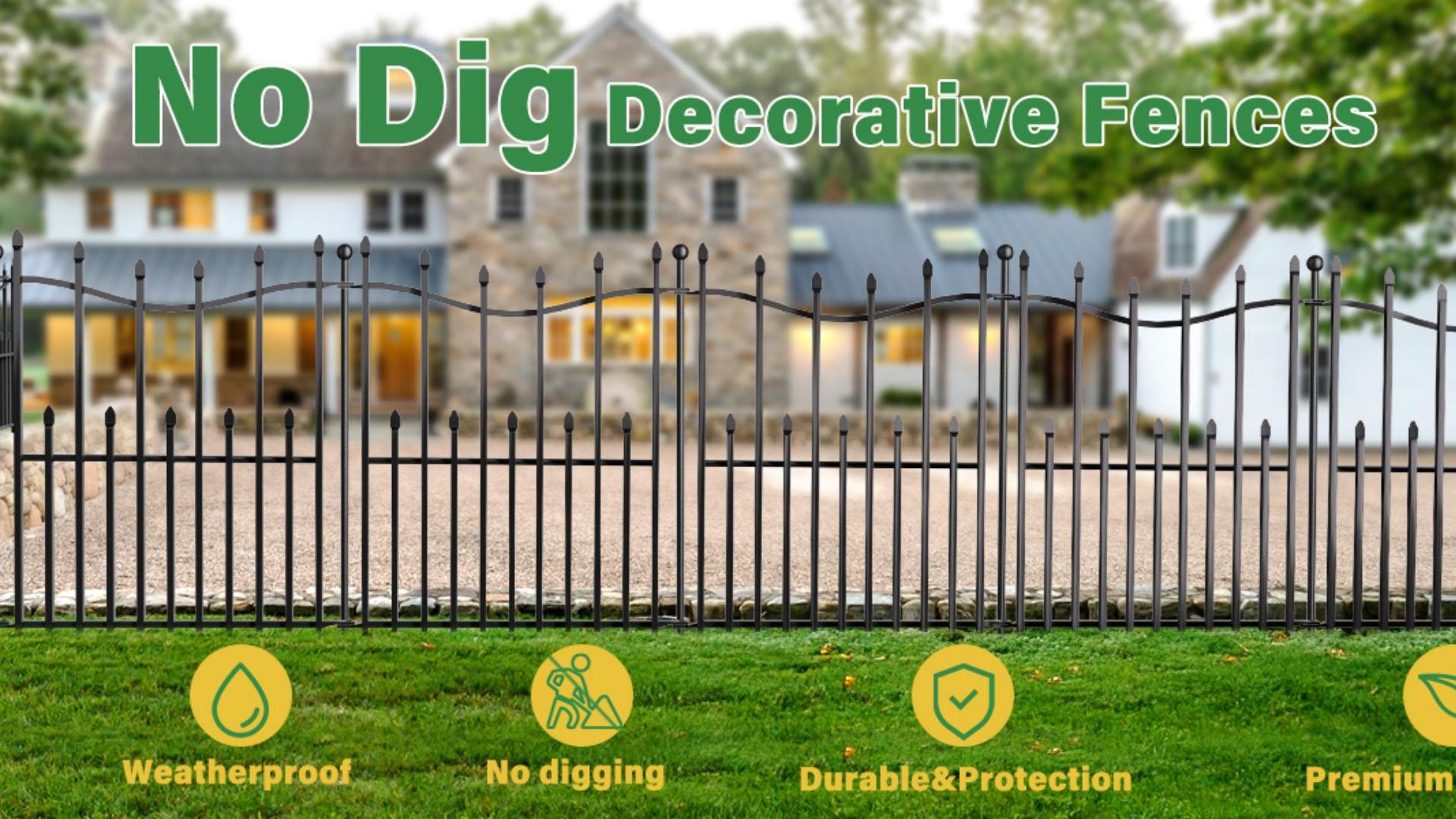 Amazon.com : 8 Panels No Dig Decorative Garden Fence, 40in(H)×17.6