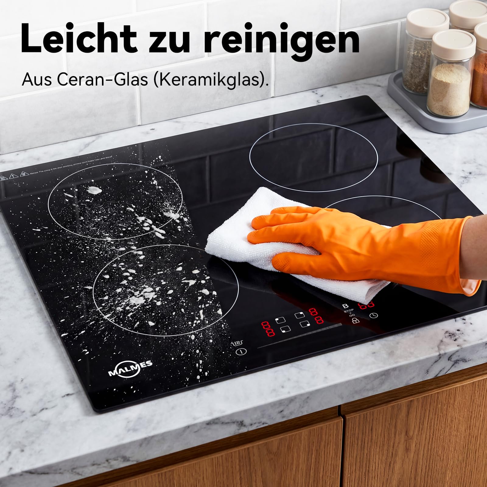 4 Platten Induktionskochfeld 60 cm, 7000W, Einbau Kochfeld Induktion | Power Booster Touch-Bedienung, 9 Leistungsstufen, Sicherheitsschloss, Touch-Bedienung, Zeitschaltuhr, D60474H2
