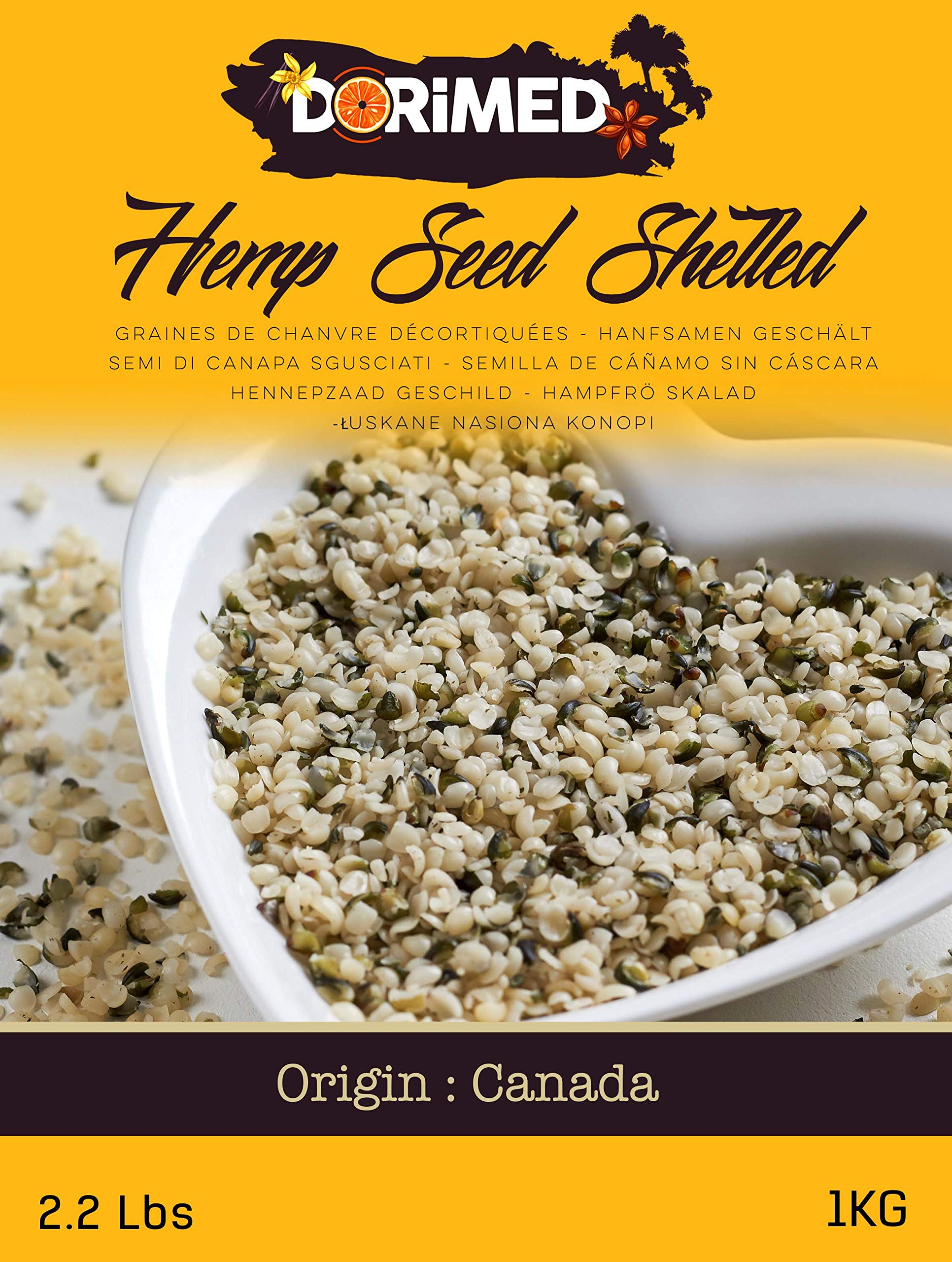 Semi Di Canapa Sgusciati 100% Naturali [1kg] Decorticati Crudi E Integrali. Vegan Food, Ricco Di Proteine, Perfetto Per Colazione, Seeds Proteici A Basso Contenuto Di Carboidrati – Dorimed