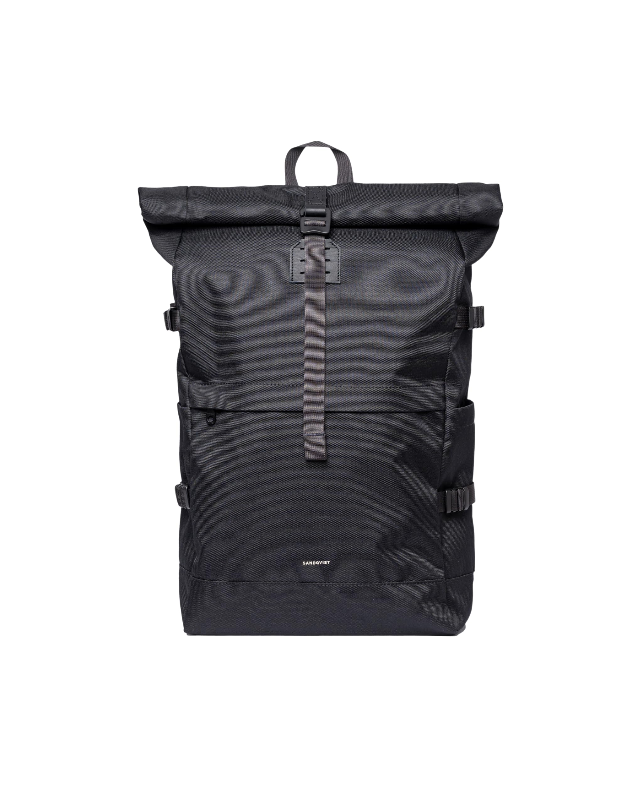 Sandqvist Icon Rolltop Backpack 16”, 26L, Black, Laptop Backpack, 16" Laptop Compartment, Water-Resistant, Recycled Materials