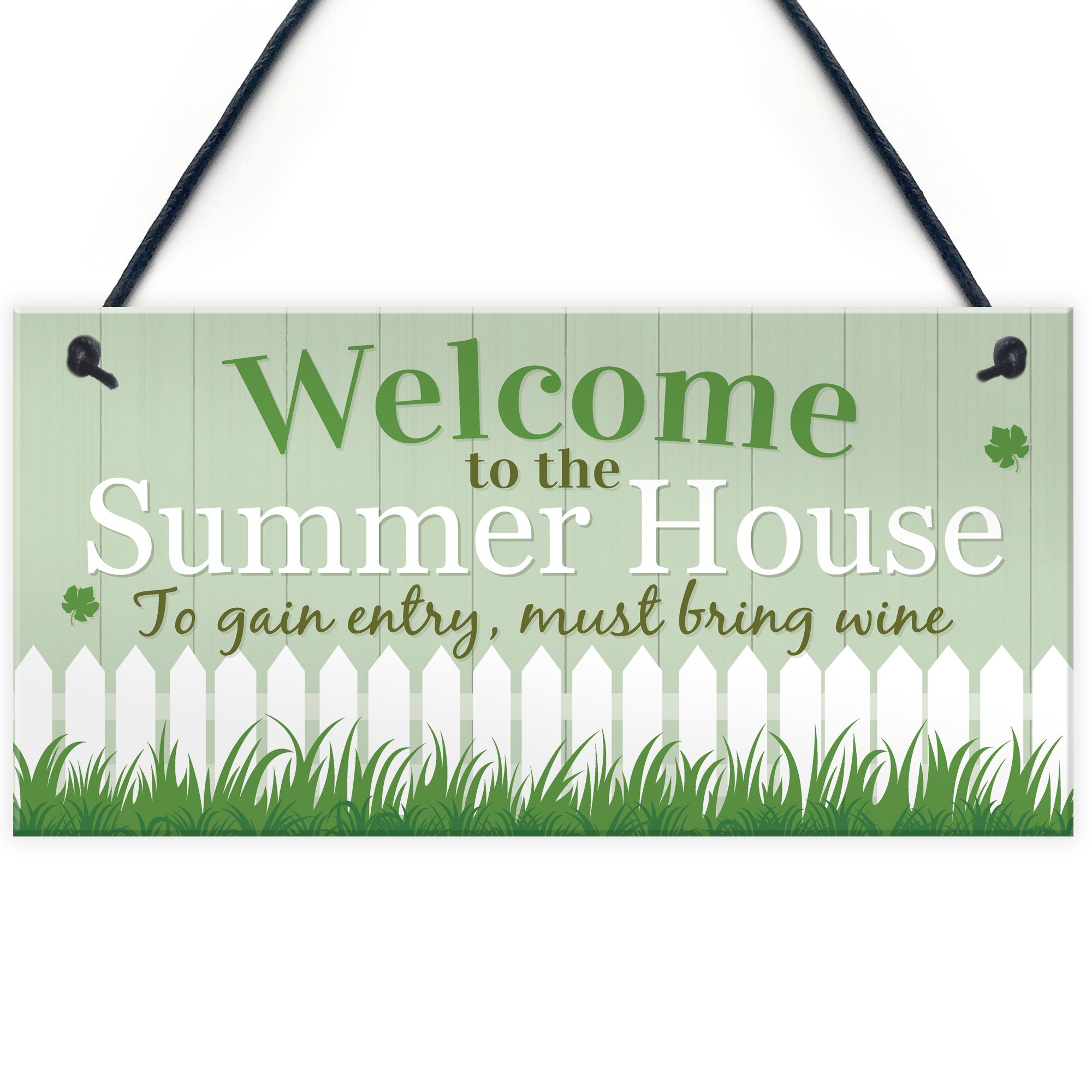 Red Ocean Welcome To Garden Novelty Hanging Plaque Summer House Sign Garden Shed Friendship Gift