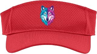 Colorful Wolf Face Graphic Woodland Animals Gaming Kids Sport Sun Visor